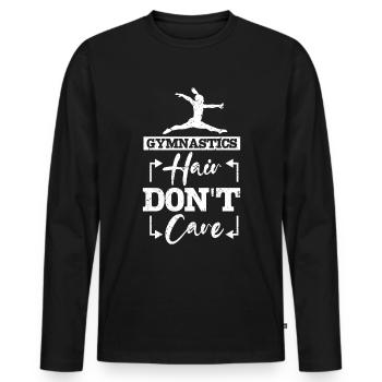 Les cheveux de gymnastique s’en fichent - T-shirt manches longues Premium bio Homme - noir - Devant - Nico (187cm)