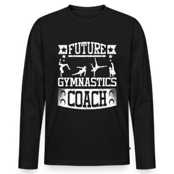 Future gymnastics coach - Men's Premium Organic Long Sleeve Shirt - black - Front - Nico (187cm)