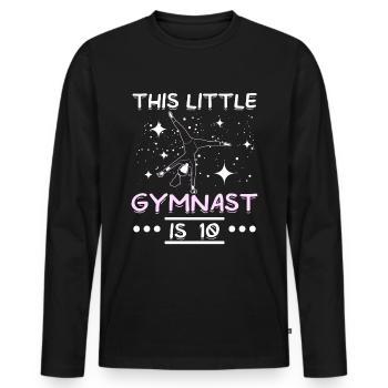 Ce petit gymnaste a 10 ans - T-shirt manches longues Premium bio Homme - noir - Devant - Nico (187cm)