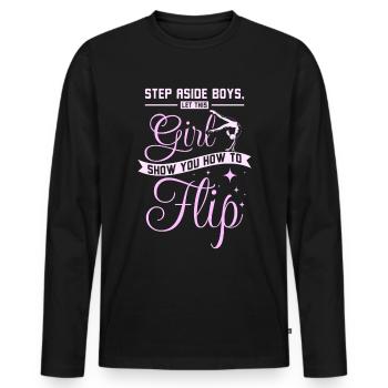 Laissez cette fille vous montrer comment retourner la gymnastique - T-shirt manches longues Premium bio Homme - noir - Devant - Nico (187cm)