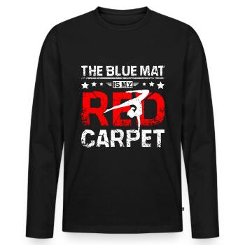 Le tapis bleu est ma gymnastique de tapis rouge - T-shirt manches longues Premium bio Homme - noir - Devant - Nico (187cm)