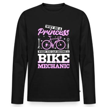 Mécanicien de vélo Princesse - T-shirt manches longues Premium bio Homme - noir - Devant - Nico (187cm)
