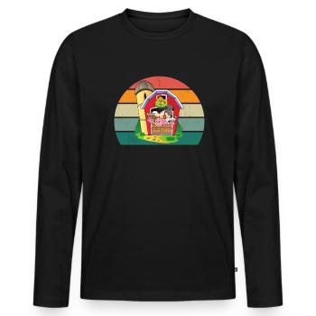 Geese Bird Christmas Goose Flies Birds Goose - Men's Premium Organic Long Sleeve Shirt - black - Front - Nico (187cm)