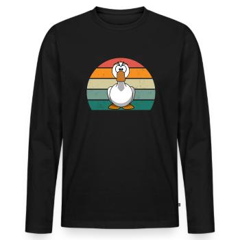 Geese Bird Christmas Goose Flies Birds Goose - Men's Premium Organic Long Sleeve Shirt - black - Front - Nico (187cm)