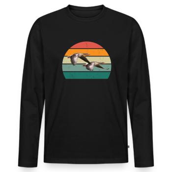 Geese Bird Christmas Goose Flies Birds Goose - Men's Premium Organic Long Sleeve Shirt - black - Front - Nico (187cm)
