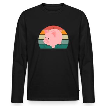Zaster Moneten Billets Coin Monnaie Monnaie Virtuelle - T-shirt manches longues Premium bio Homme - noir - Devant - Nico (187cm)