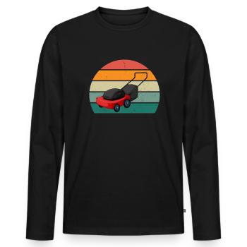 Gärtner Gärtnerin Hecke Rasen Rasenmähen Garten - Männer Premium Bio Langarmshirt - Schwarz - Vorne - Nico (187cm)