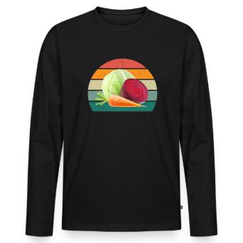 Plante Cultiver Terre Tomate Chou Carotte Légumes - T-shirt manches longues Premium bio Homme - noir - Devant - Nico (187cm)