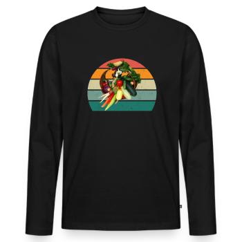 Plante Cultiver Terre Tomate Chou Carotte Légumes - T-shirt manches longues Premium bio Homme - noir - Devant - Nico (187cm)