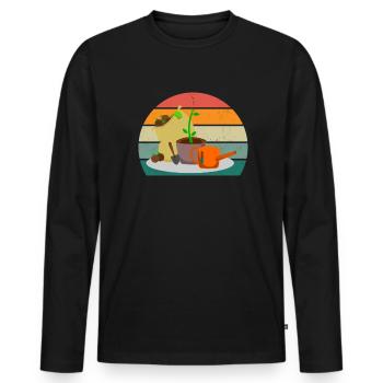 Gärtner Gärtnerin Hecke Rasen Rasenmähen Garten - Männer Premium Bio Langarmshirt - Schwarz - Vorne - Nico (187cm)