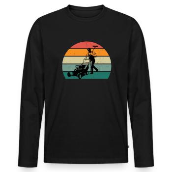 Gärtner Gärtnerin Hecke Rasen Rasenmähen Garten - Männer Premium Bio Langarmshirt - Schwarz - Vorne - Nico (187cm)