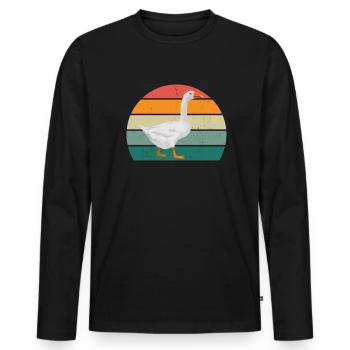 Gänse Vogel Weihnachtsgans Fliegen Vögel Gans - Männer Premium Bio Langarmshirt - Schwarz - Vorne - Nico (187cm)