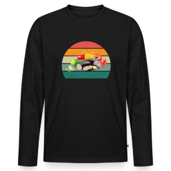 Plante Cultiver Terre Tomate Chou Carotte Légumes - T-shirt manches longues Premium bio Homme - noir - Devant - Nico (187cm)