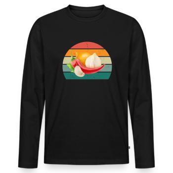 Plante Cultiver Terre Tomate Chou Carotte Légumes - T-shirt manches longues Premium bio Homme - noir - Devant - Nico (187cm)