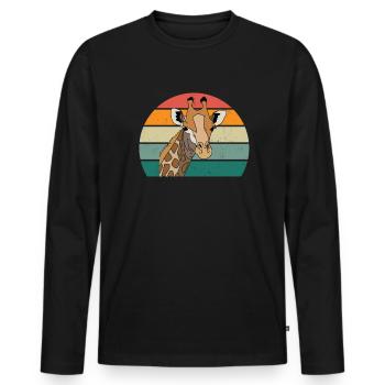 Giraffes Long Neck Spots Fur Africa Giraffe - Men's Premium Organic Long Sleeve Shirt - black - Front - Nico (187cm)