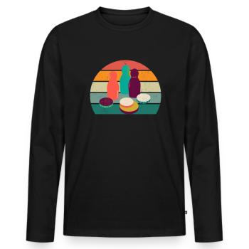 Jeu de société Jouer ensemble Jeu de société - T-shirt manches longues Premium bio Homme - noir - Devant - Nico (187cm)