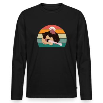Guitarist Guitarist Guitar Player Bass Guitar - Men's Premium Organic Long Sleeve Shirt - black - Front - Nico (187cm)