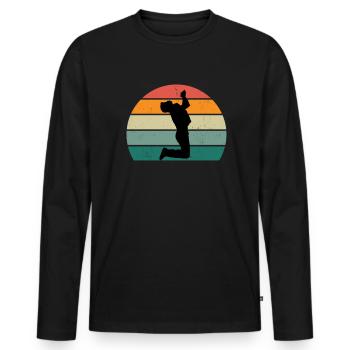 Jesus Christ God Pray Christianity Religion - Men's Premium Organic Long Sleeve Shirt - black - Front - Nico (187cm)