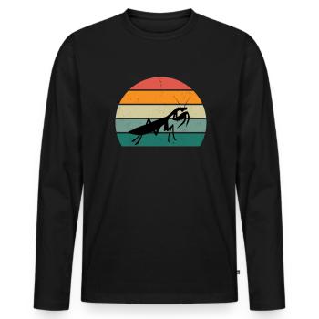 Insekten Fangschrecke mantis grün Gottesanbeterin - Männer Premium Bio Langarmshirt - Schwarz - Vorne - Nico (187cm)