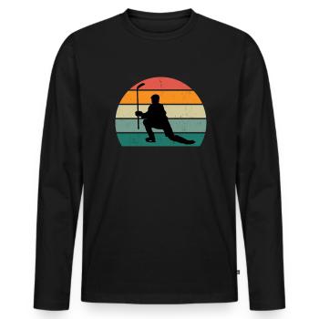 Joueur de hockey hockey sur gazon Hockey sur glace Hockey sur glace Hockey sur glace - T-shirt manches longues Premium bio Homme - noir - Devant - Nico (187cm)