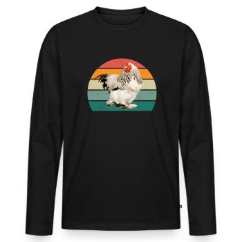 Poule Coq Oeufs Oeufs Poussins Poulailler Stall Poulet Poulet - T-shirt manches longues Premium bio Homme - noir - Devant - Nico (187cm)