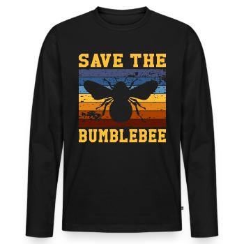 Extinction des espèces d’abeilles bourdons Protection des bourdons - T-shirt manches longues Premium bio Homme - noir - Devant - Nico (187cm)