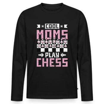 les mamans cool jouent aux échecs - T-shirt manches longues Premium bio Homme - noir - Devant - Nico (187cm)