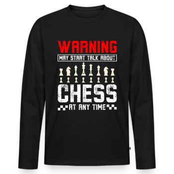 May start talking about chess - Men's Premium Organic Long Sleeve Shirt - black - Front - Nico (187cm)