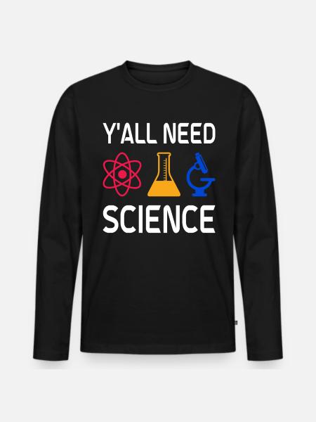 Scientist Physicist Chemist Teacher - Men's Premium Organic Long Sleeve Shirt - black