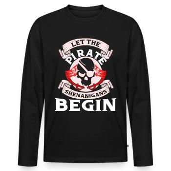 Pirate Kids Skull Party Pirates - Men's Premium Organic Long Sleeve Shirt - black - Front - Nico (187cm)