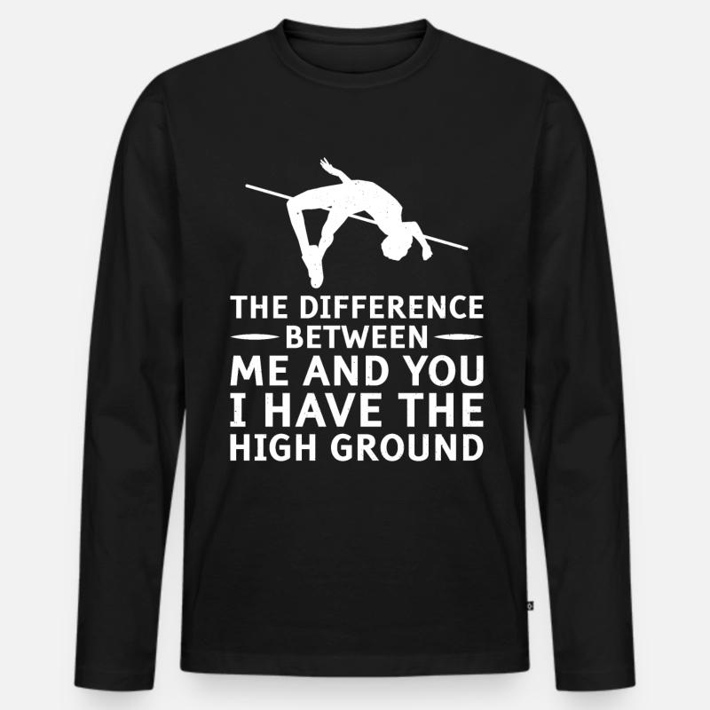 Stabhochsprung Stabspringer Leichtathletik - Männer Premium Bio Langarmshirt - Schwarz