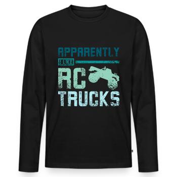 Apparemment, je lkie Rc camions - T-shirt manches longues Premium bio Homme - noir - Devant - Nico (187cm)
