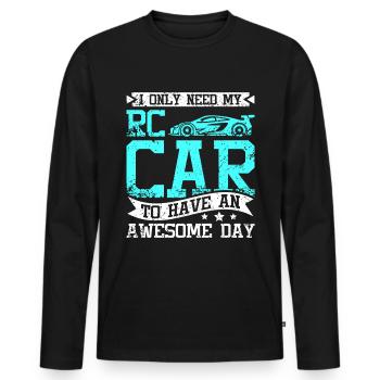 I need my rc car to have an awesome day - Männer Premium Bio Langarmshirt - Schwarz - Vorne - Nico (187cm)