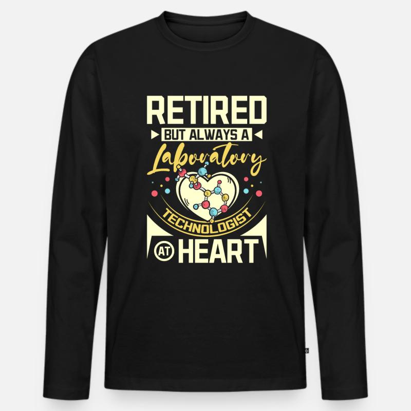 Retired laboratory technologist - Männer Premium Bio Langarmshirt - Schwarz