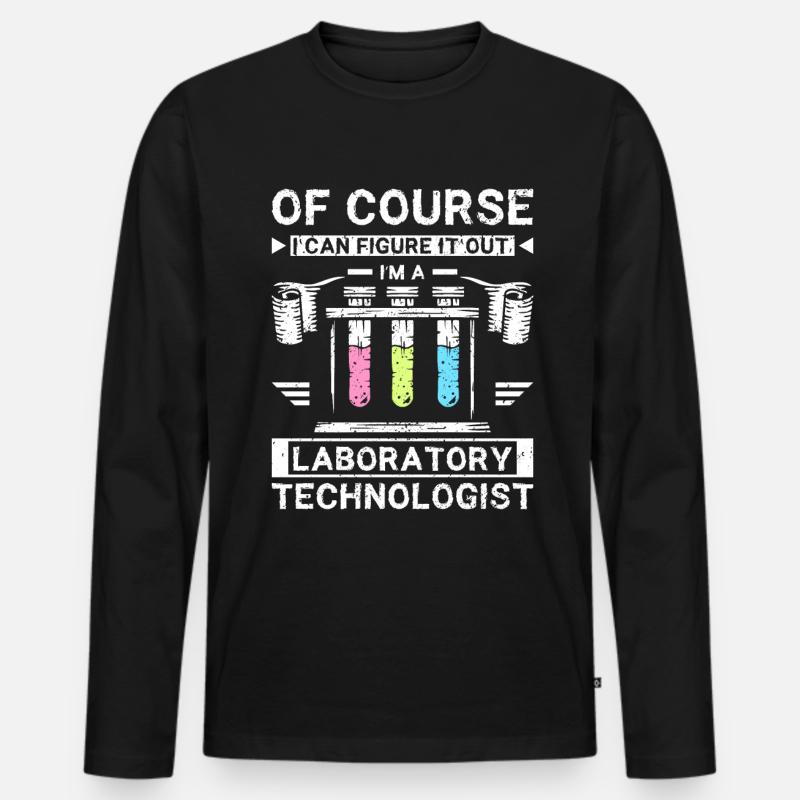 Funny laboratory technologist - Männer Premium Bio Langarmshirt - Schwarz