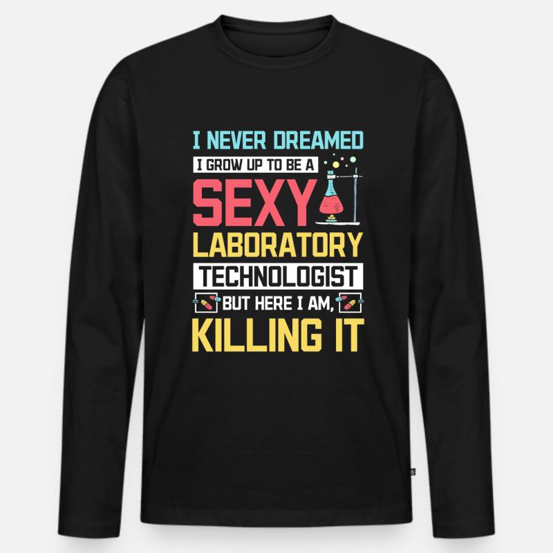 Sexy laboratory technologist - Männer Premium Bio Langarmshirt - Schwarz