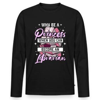 Woman princess librarian - Männer Premium Bio Langarmshirt - Schwarz - Vorne - Nico (187cm)