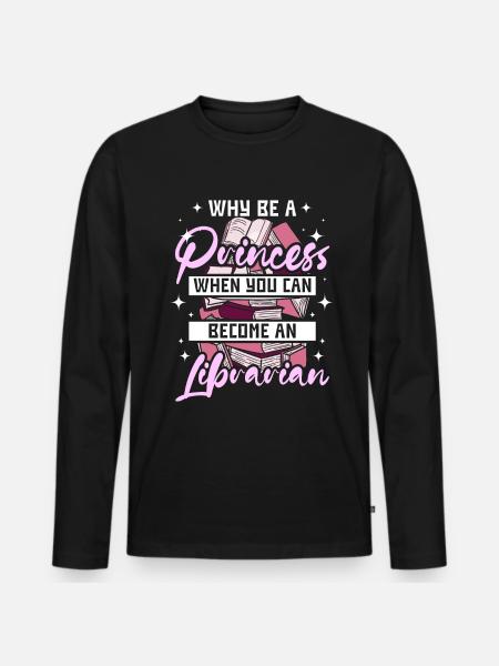 Woman princess librarian - Men's Premium Organic Long Sleeve Shirt - black