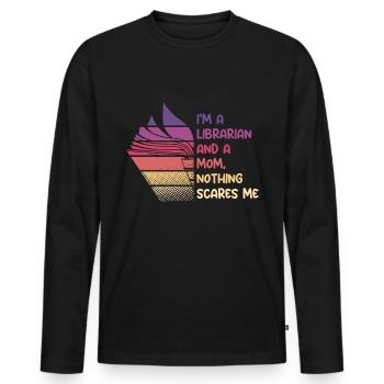 Mother librarian and mom - Männer Premium Bio Langarmshirt - Schwarz - Vorne - Nico (187cm)