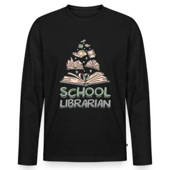 School librarian - Männer Premium Bio Langarmshirt - Schwarz - Vorne - Nico (187cm)
