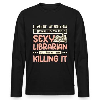 Sexy librarian - Männer Premium Bio Langarmshirt - Schwarz - Vorne - Nico (187cm)