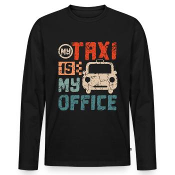My taxi is my office - Men's Premium Organic Long Sleeve Shirt - black - Front - Nico (187cm)