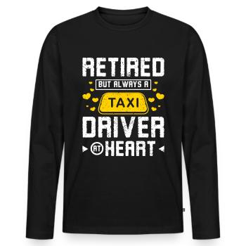 Retired but always a taxi driver at herart - Men's Premium Organic Long Sleeve Shirt - black - Front - Nico (187cm)