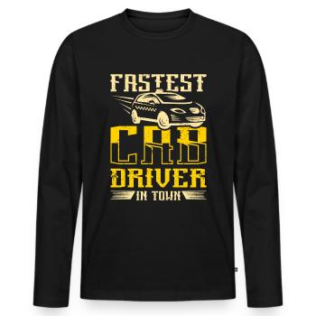 Fastest cab driver in town - Men's Premium Organic Long Sleeve Shirt - black - Front - Nico (187cm)