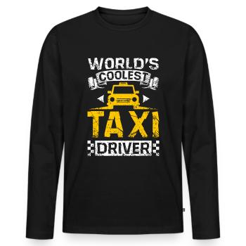 Worlds coolest taxi driver - Men's Premium Organic Long Sleeve Shirt - black - Front - Nico (187cm)