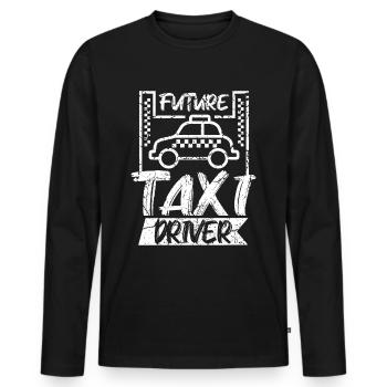 Future taxi driver - Men's Premium Organic Long Sleeve Shirt - black - Front - Nico (187cm)