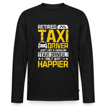 Retired happy taxi driver - Men's Premium Organic Long Sleeve Shirt - black - Front - Nico (187cm)