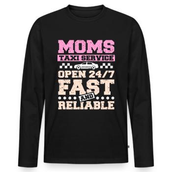 Moms taxi service - Men's Premium Organic Long Sleeve Shirt - black - Front - Nico (187cm)