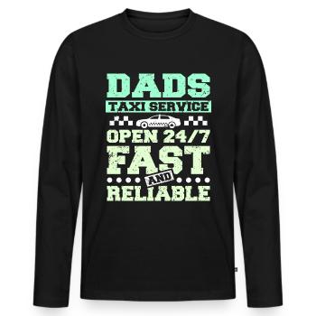 Dads taxi service - Men's Premium Organic Long Sleeve Shirt - black - Front - Nico (187cm)