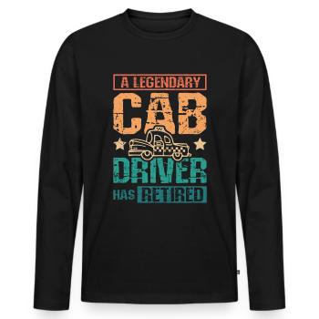 A legendary cab driver has retired - Men's Premium Organic Long Sleeve Shirt - black - Front - Nico (187cm)